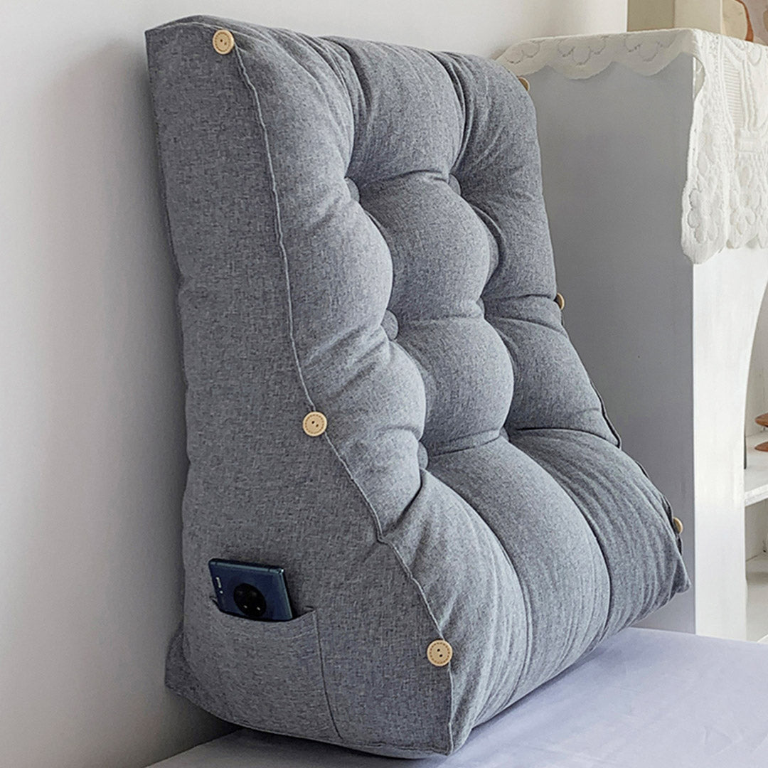 Soga 4 X 60cm Silver Triangular Wedge Lumbar Pillow Headboard Backrest Sofa Bed Cushion Home Decor