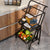 Soga 2 X 3 Tier Steel Black Adjustable Kitchen Cart Multi Functional Shelves Portable Storage Organizer With Wheels