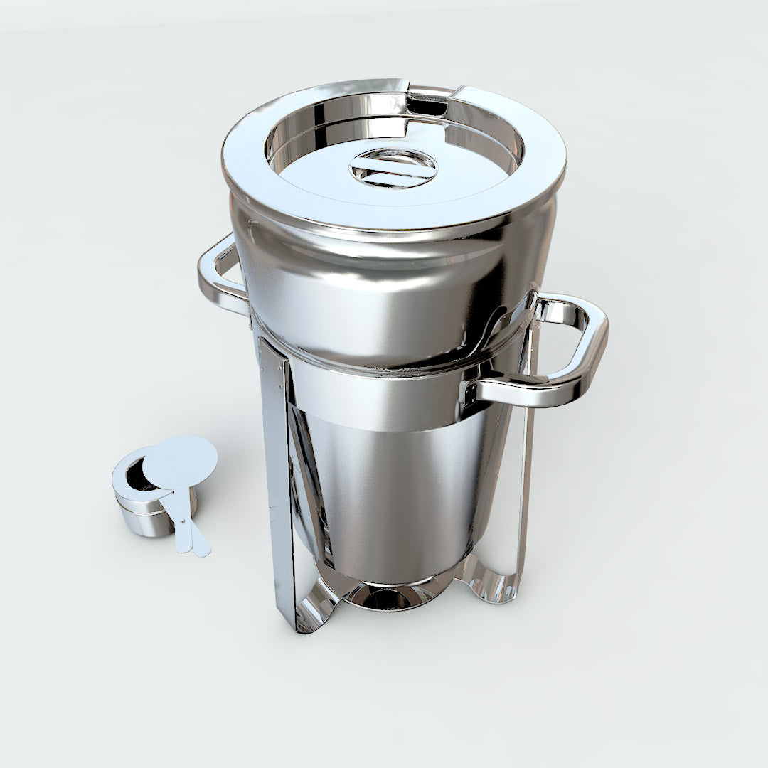 Soga 2 X 7 L Round Stainless Steel Soup Warmer Marmite Chafer Full Size Catering Chafing Dish