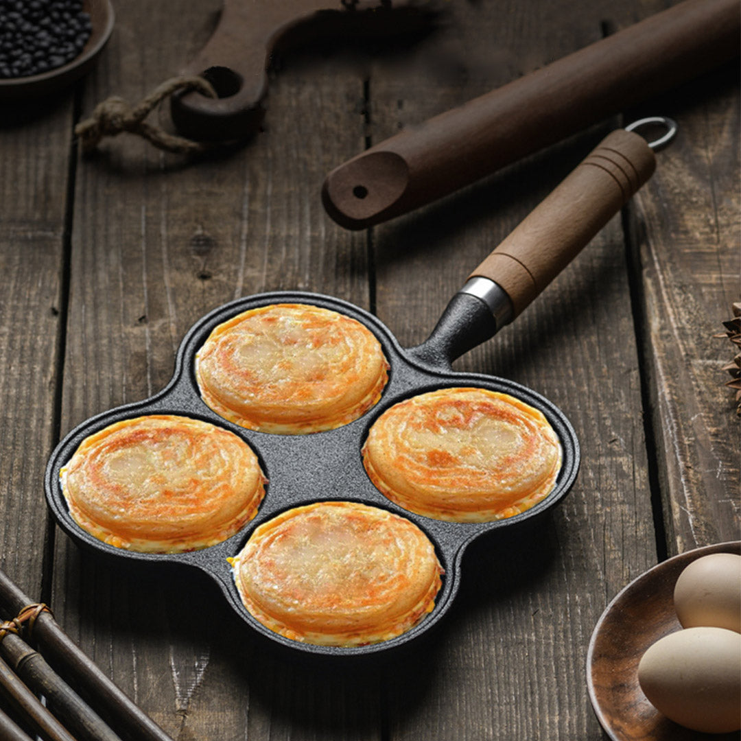 Soga 2 X 4 Mold Multi Portion Cast Iron Breakfast Fried Egg Pancake Omelet Fry Pan