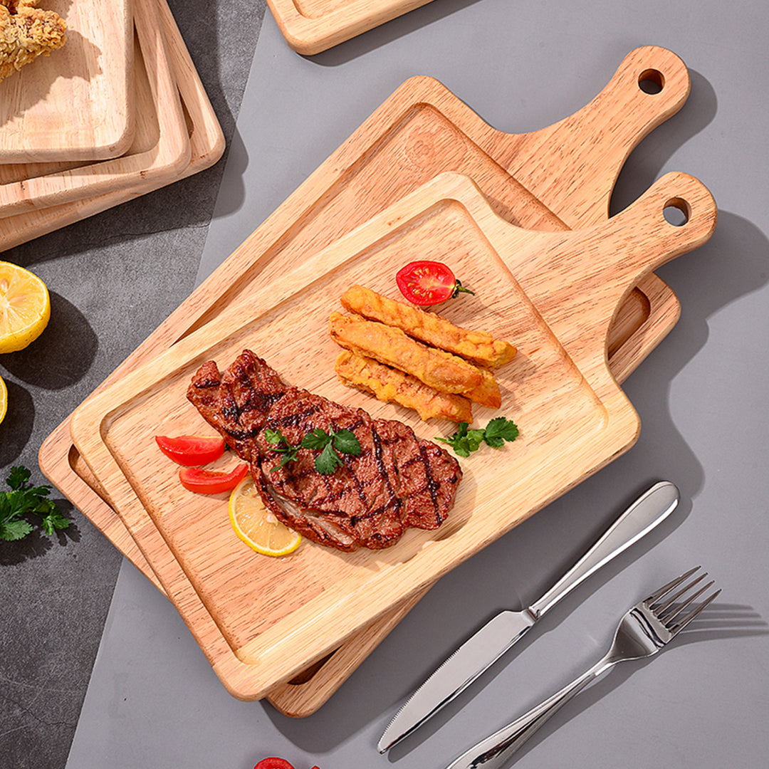 Soga 35cm Rectangle Premium Wooden Oak Food Serving Tray Charcuterie Board Paddle Home Decor