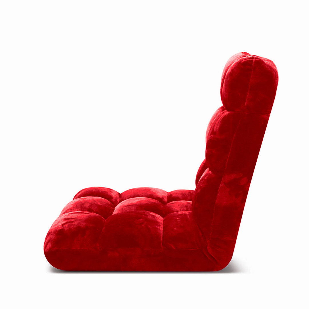 Soga 2 X Floor Recliner Folding Lounge Sofa Futon Couch Folding Chair Cushion Red