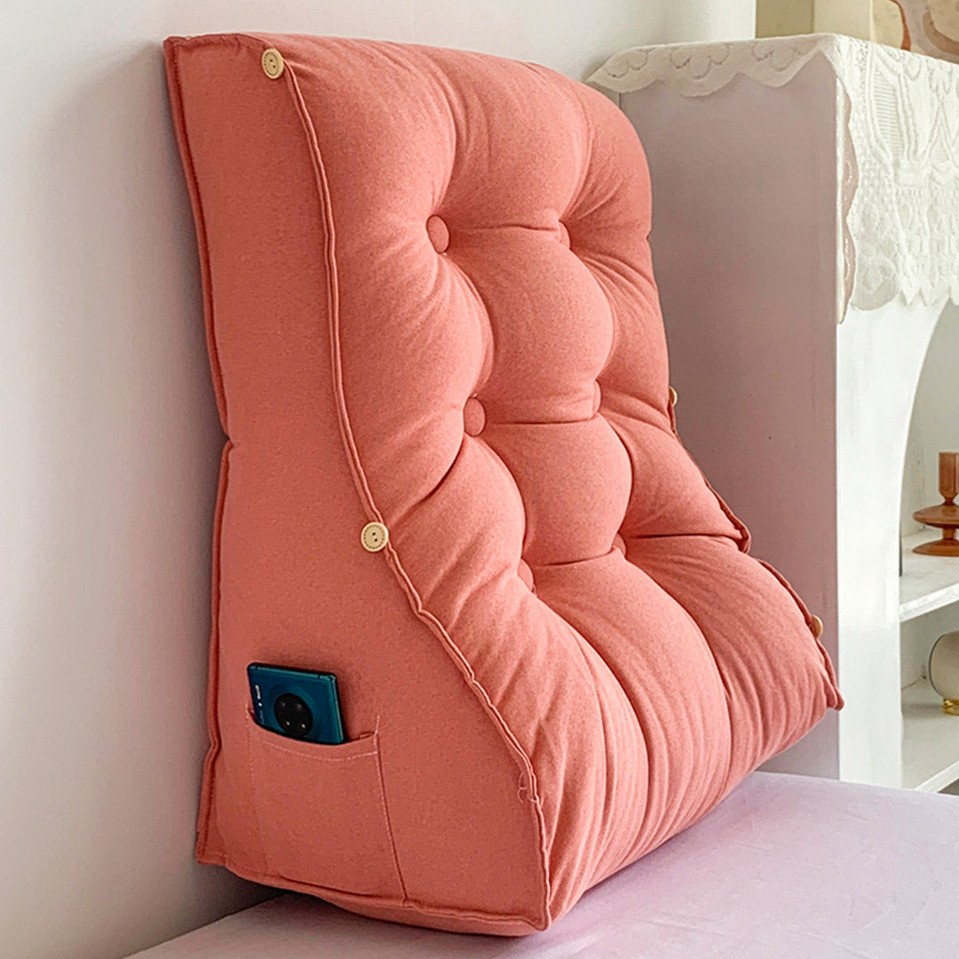 Soga 60cm Peach Triangular Wedge Lumbar Pillow Headboard Backrest Sofa Bed Cushion Home Decor