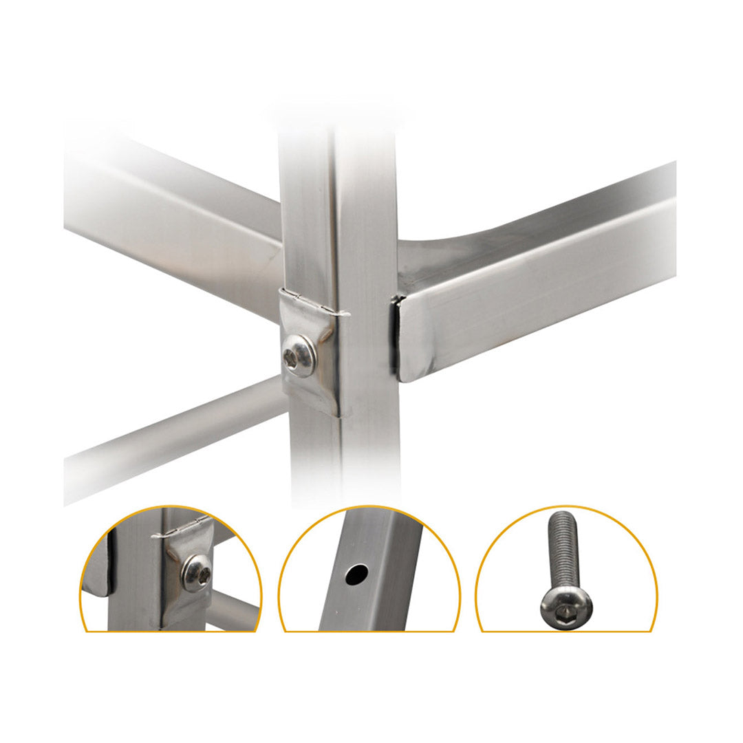 Soga 2 X 2 Tier 85x45x90cm Stainless Steel Kitchen Dining Food Cart Trolley Utility Medium