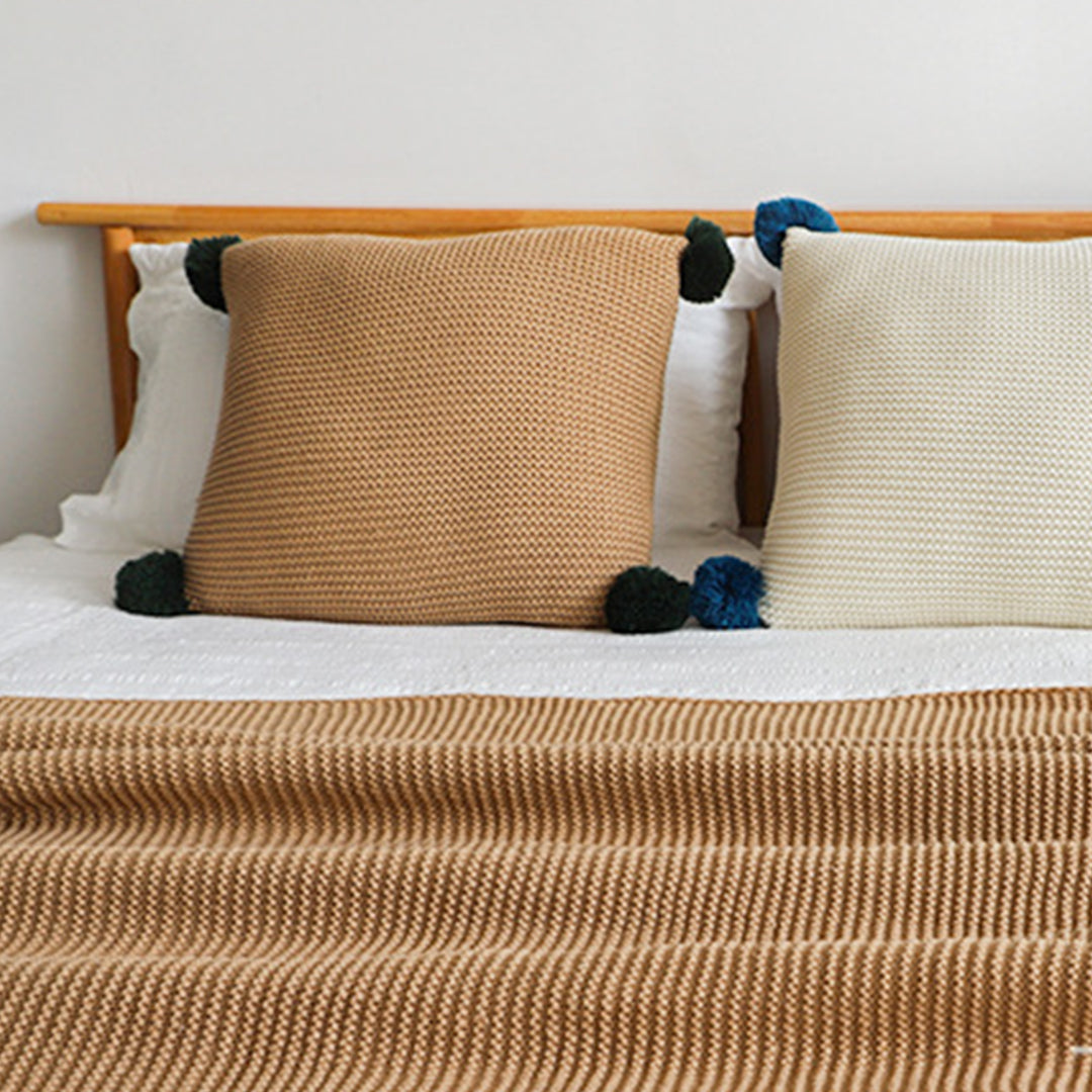 2X Coffee Tassel Fringe Knitting Blanket Warm Cozy Woven Cover Couch Bed Sofa Home Decor