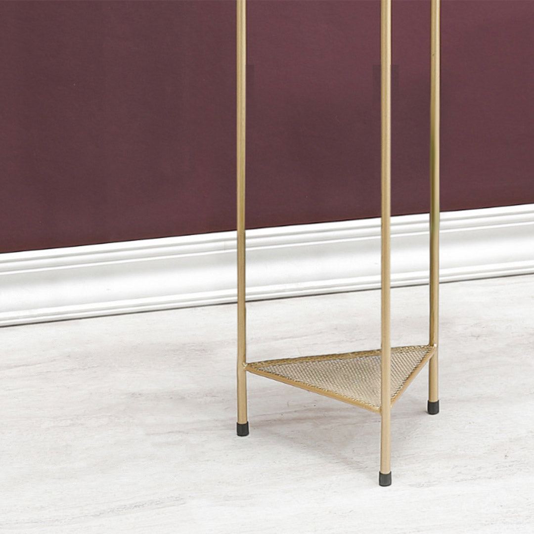 Soga 4 X 2 Layer 65cm Gold Metal Plant Stand With Blue Flower Pot Holder Corner Shelving Rack Indoor Display