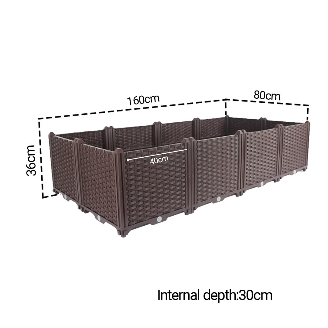 Soga 2 X 160cm Raised Planter Box Vegetable Herb Flower Outdoor Plastic Plants Garden Bed Deepen