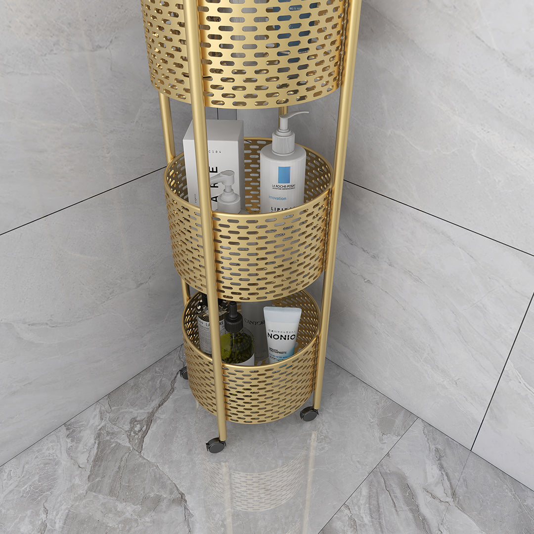 3 Tier Bathroom Shelf Multifunctional Storage Display Rack Organiser with wheels