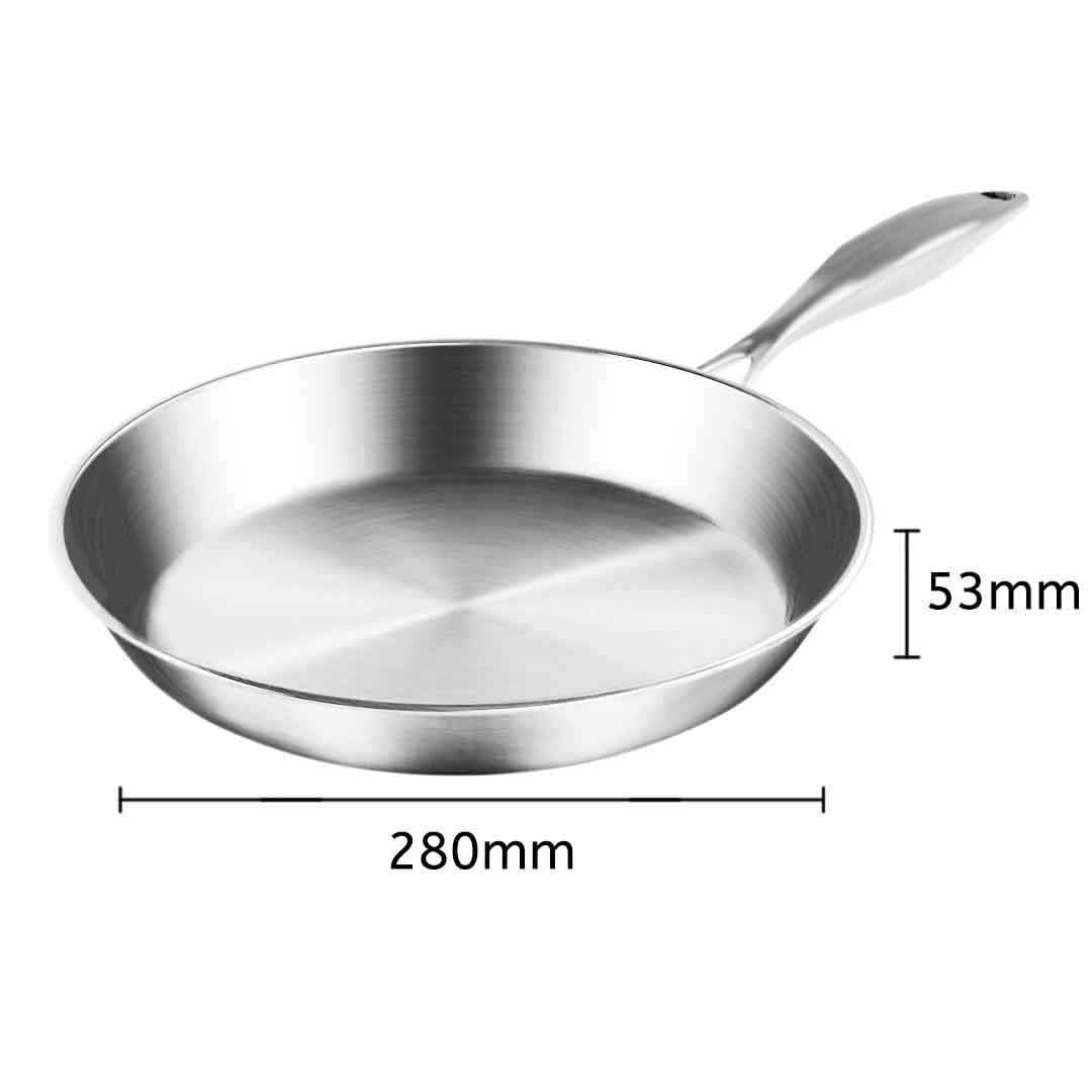 Dual Burners Cooktop Stove 28cm Stainless Steel Induction Casserole and 28cm Fry Pan