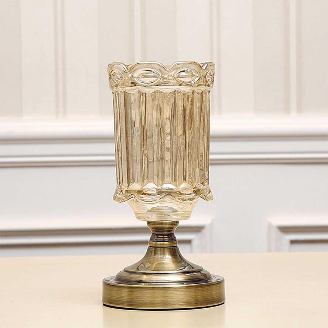 Soga 25cm 28.5cm Transparent Glass Flower Vase With Blue Flower Set