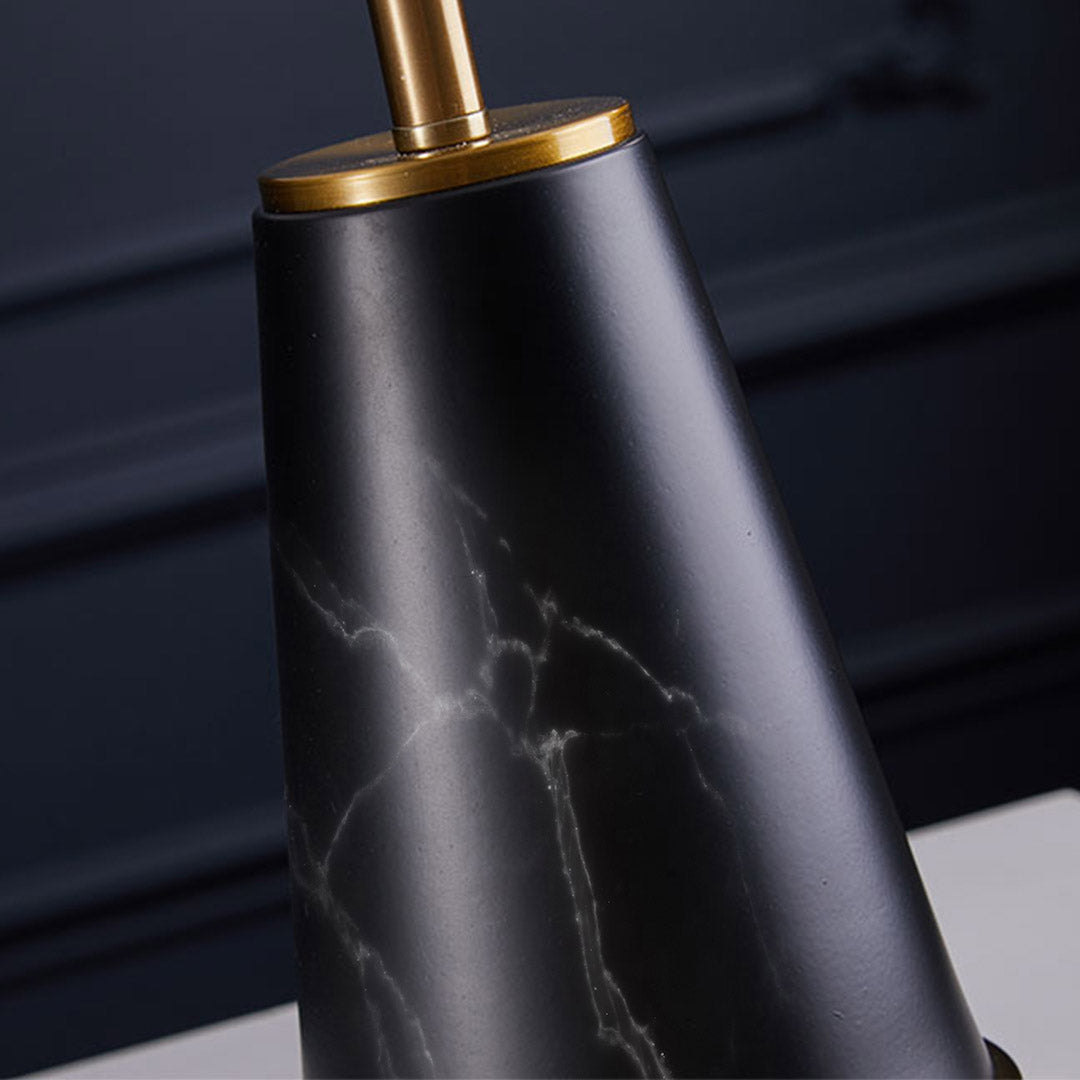 Soga 4 X 68cm Black Marble Bedside Desk Table Lamp Living Room Shade With Cone Shape Base