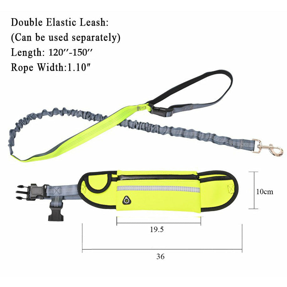 Soga Yellow Adjustable Hands Free Pet Leash Bag Dog Lead Walking Running Jogging Pet Essentials