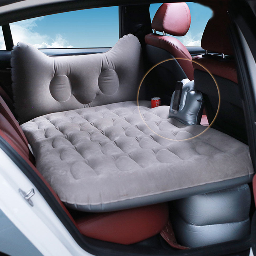 2X Grey Honeycomb Inflatable Car Mattress Portable Camping Air Bed Travel Sleeping Kit Essentials