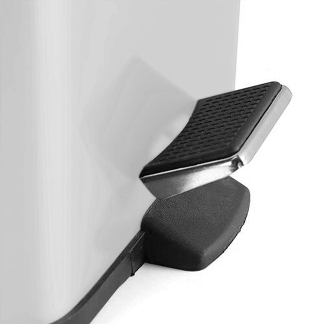 Soga Foot Pedal Stainless Steel Rubbish Recycling Garbage Waste Trash Bin Square 6 L White