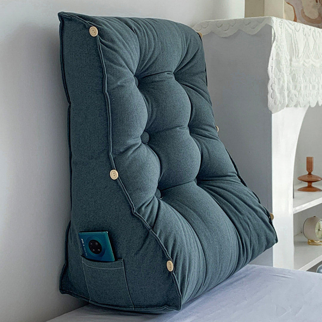 Soga 4 X 60cm Grey Triangular Wedge Lumbar Pillow Headboard Backrest Sofa Bed Cushion Home Decor