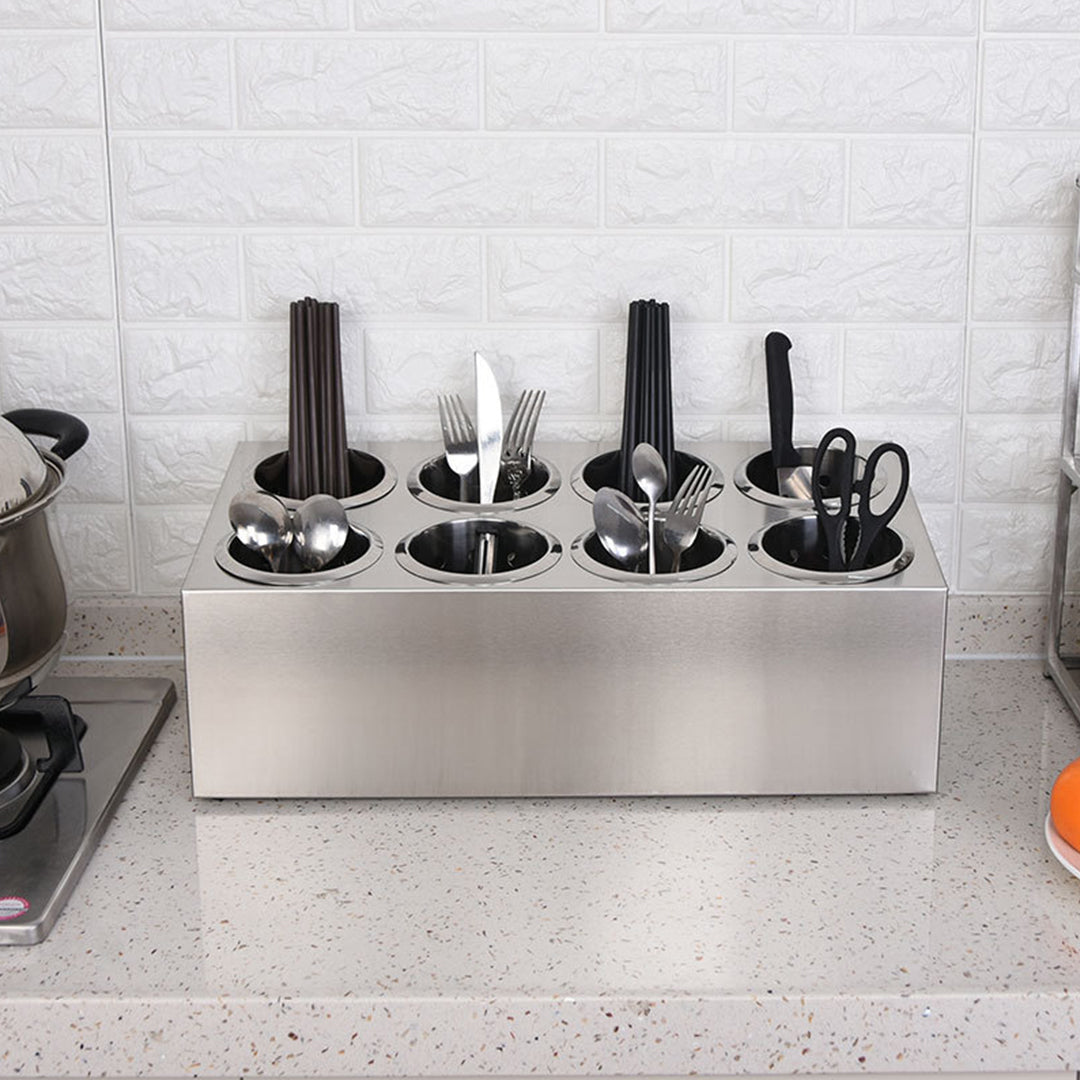 Soga 2 X 18/10 Stainless Steel Commercial Conical Utensils Cutlery Holder With 8 Holes