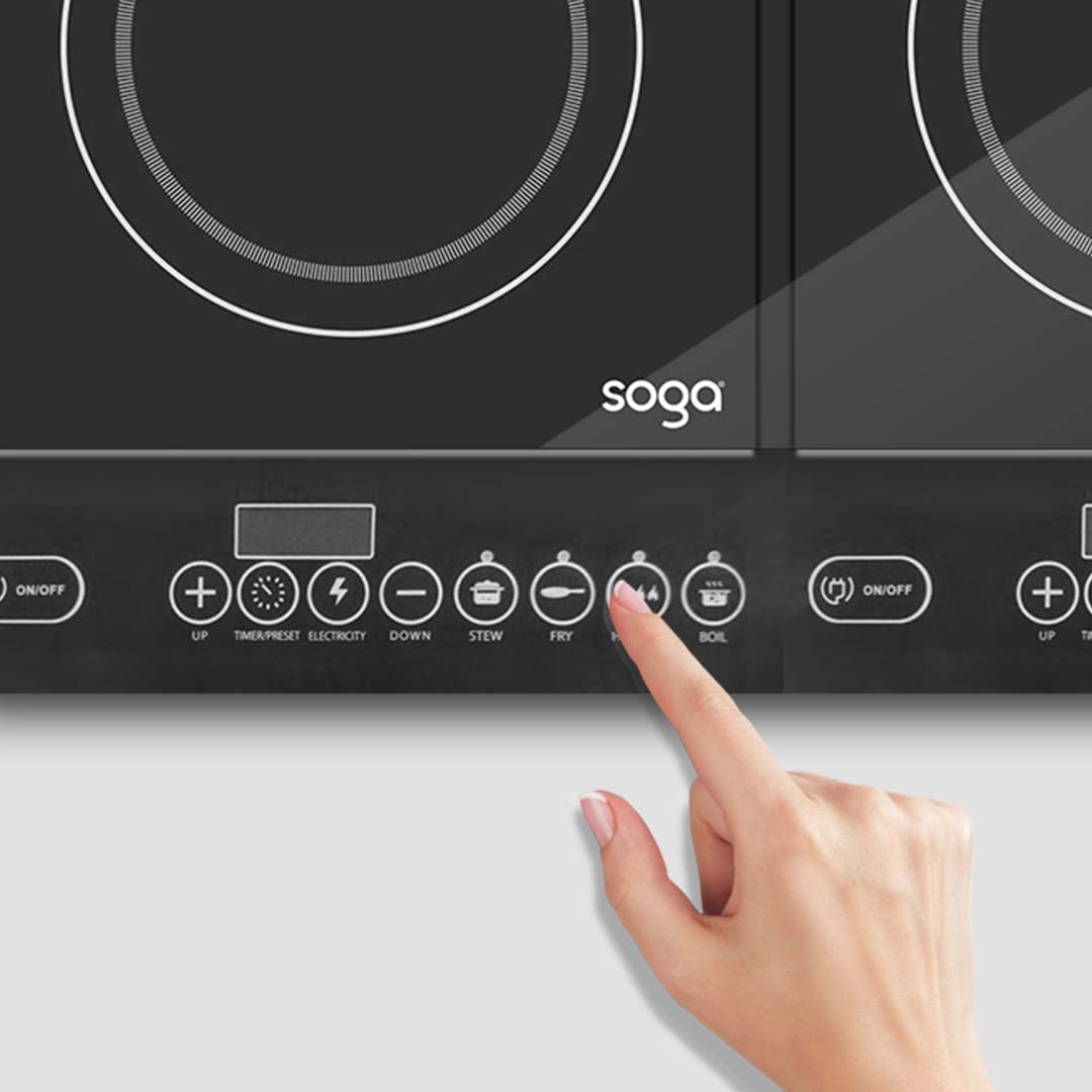 Soga 2 X Cooktop Portable Induction Led Electric Double Duo Hot Plate Burners Cooktop Stove