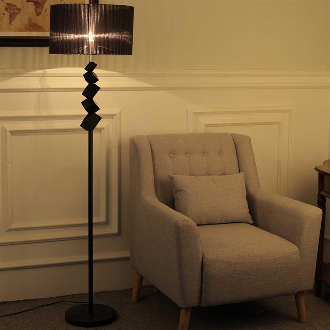 Soga Floor Lamp Metal Base Standing Light With Dark Shade Tall Lamp