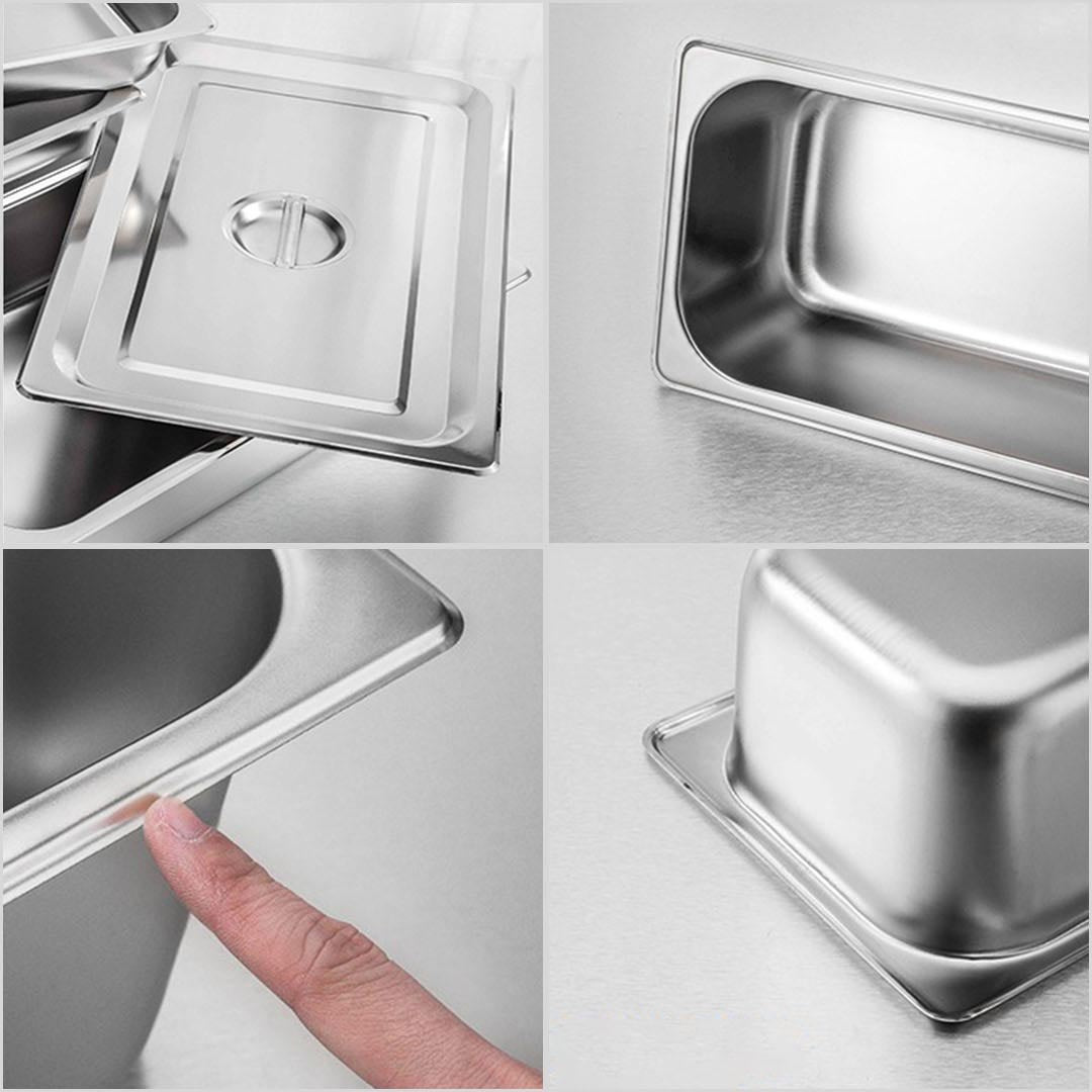 Soga 4 X Gastronorm Gn Pan Full Size 1/3 Gn Pan 10cm Deep Stainless Steel Tray