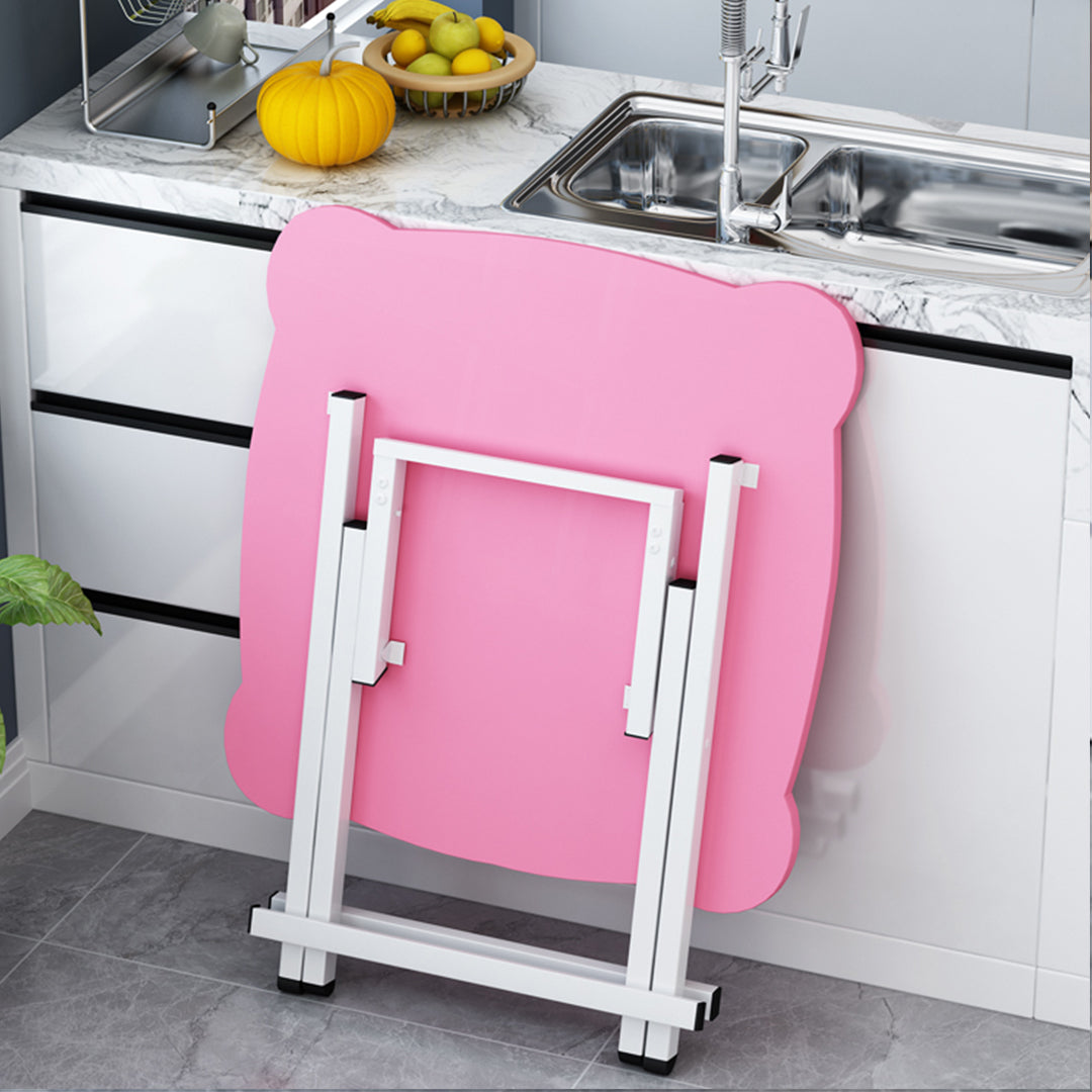 White Minimalist Cat Ear Folding Table Indoor Outdoor Portable Stall Desk Home Decor
