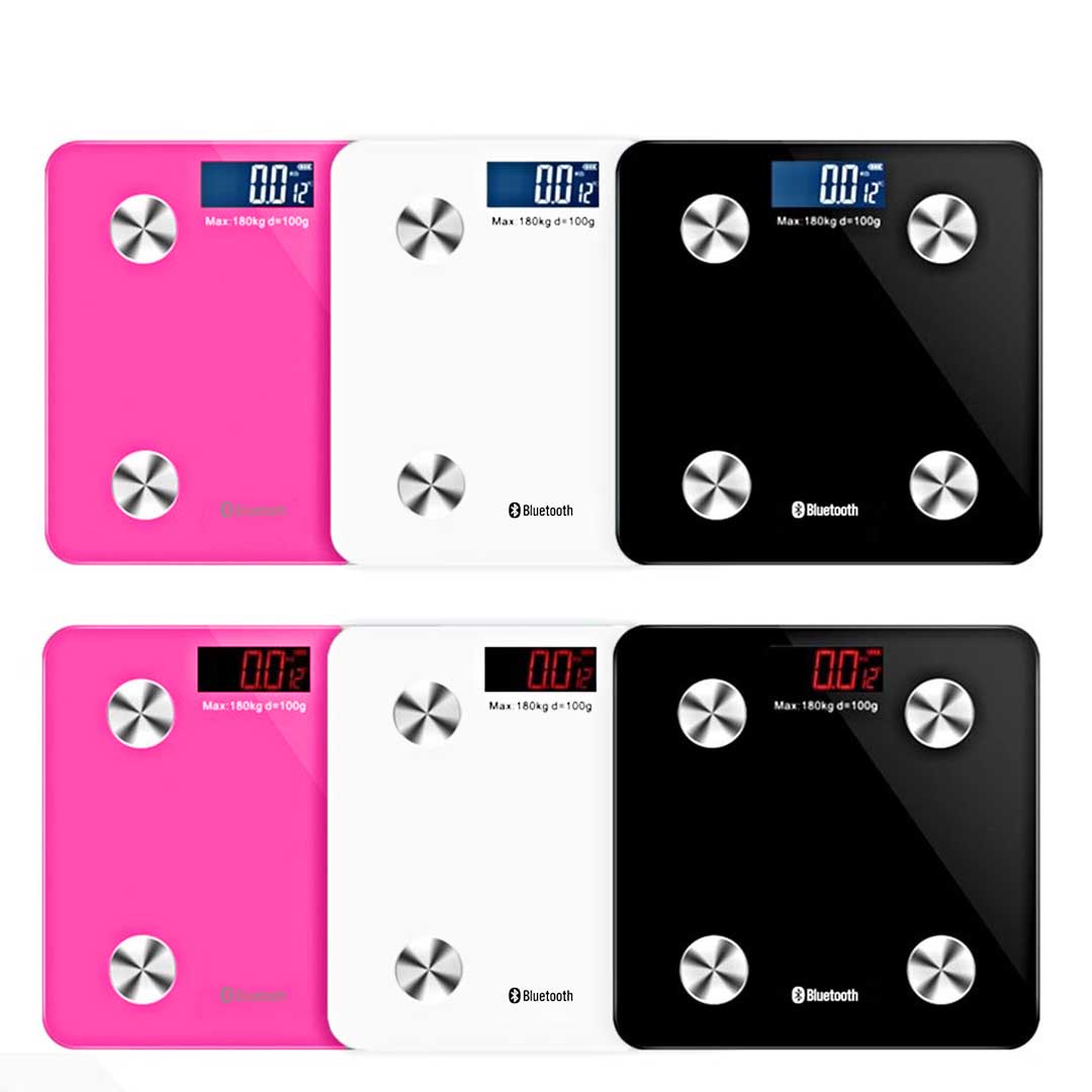 Soga 2 X Wireless Bluetooth Digital Body Fat Scale Bathroom Health Analyser Weight Black/Pink