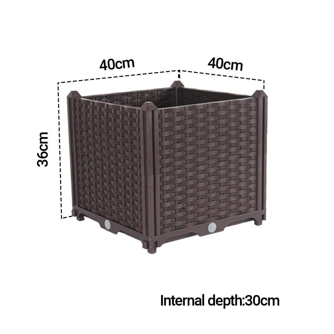 Soga 2 X 40cm Raised Planter Box Vegetable Herb Flower Outdoor Plastic Plants Garden Bed