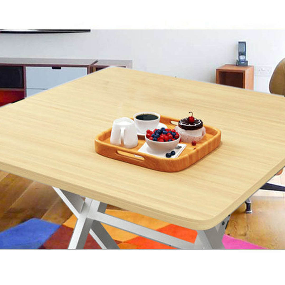 White Portable Square Table Standing Legs Foldable Furniture Home Decor