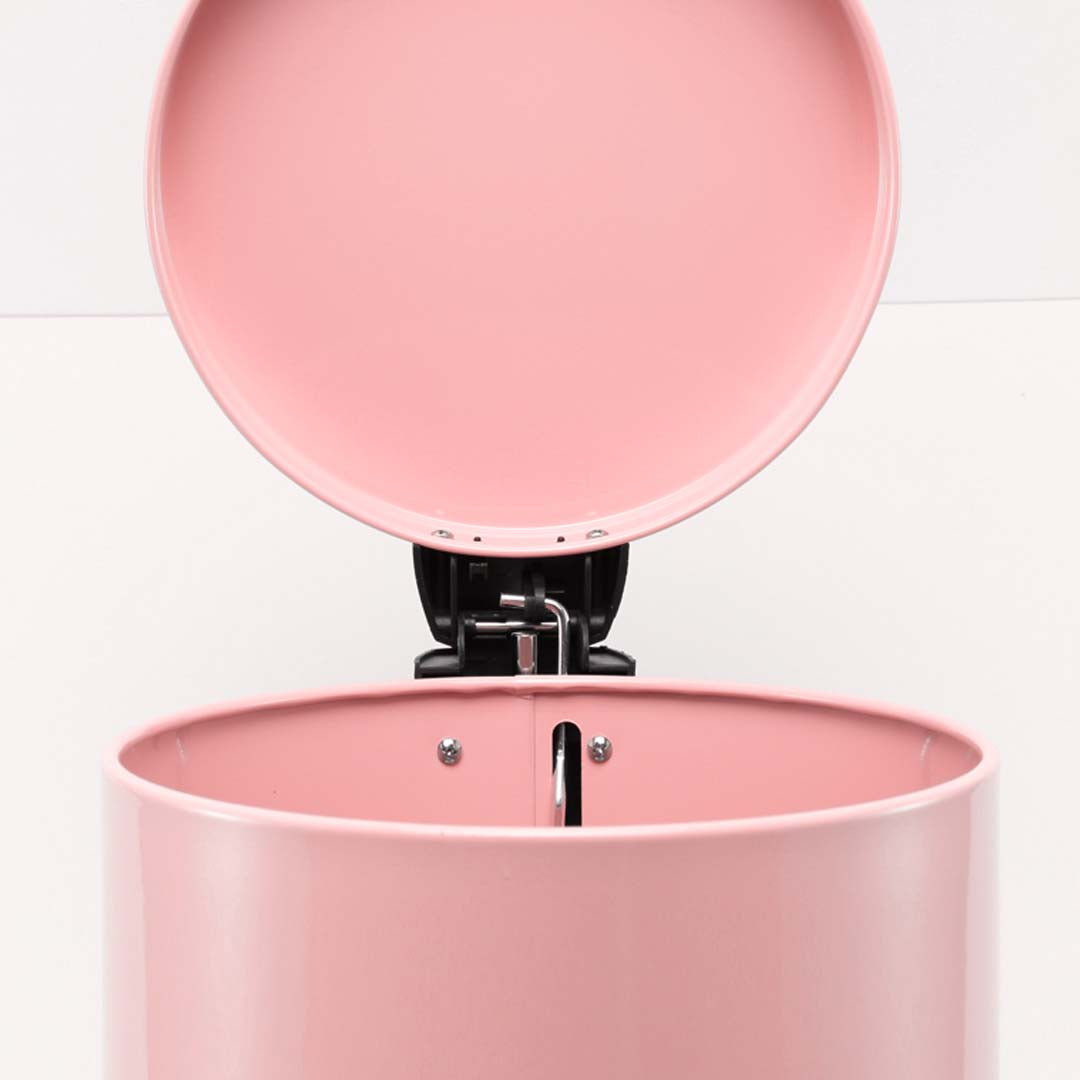 Soga Foot Pedal Stainless Steel Rubbish Recycling Garbage Waste Trash Bin Round 12 L Pink
