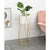 Soga 2 X 70cm Gold Metal Plant Stand With White Flower Pot Holder Corner Shelving Rack Indoor Display