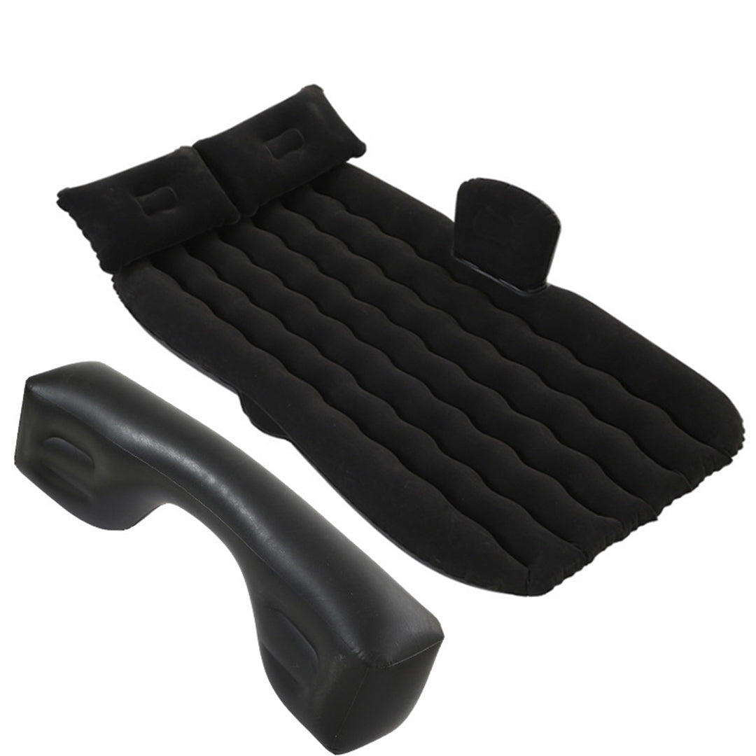 Black Ripple Inflatable Car Mattress Portable Camping Air Bed Travel Sleeping Kit Essentials