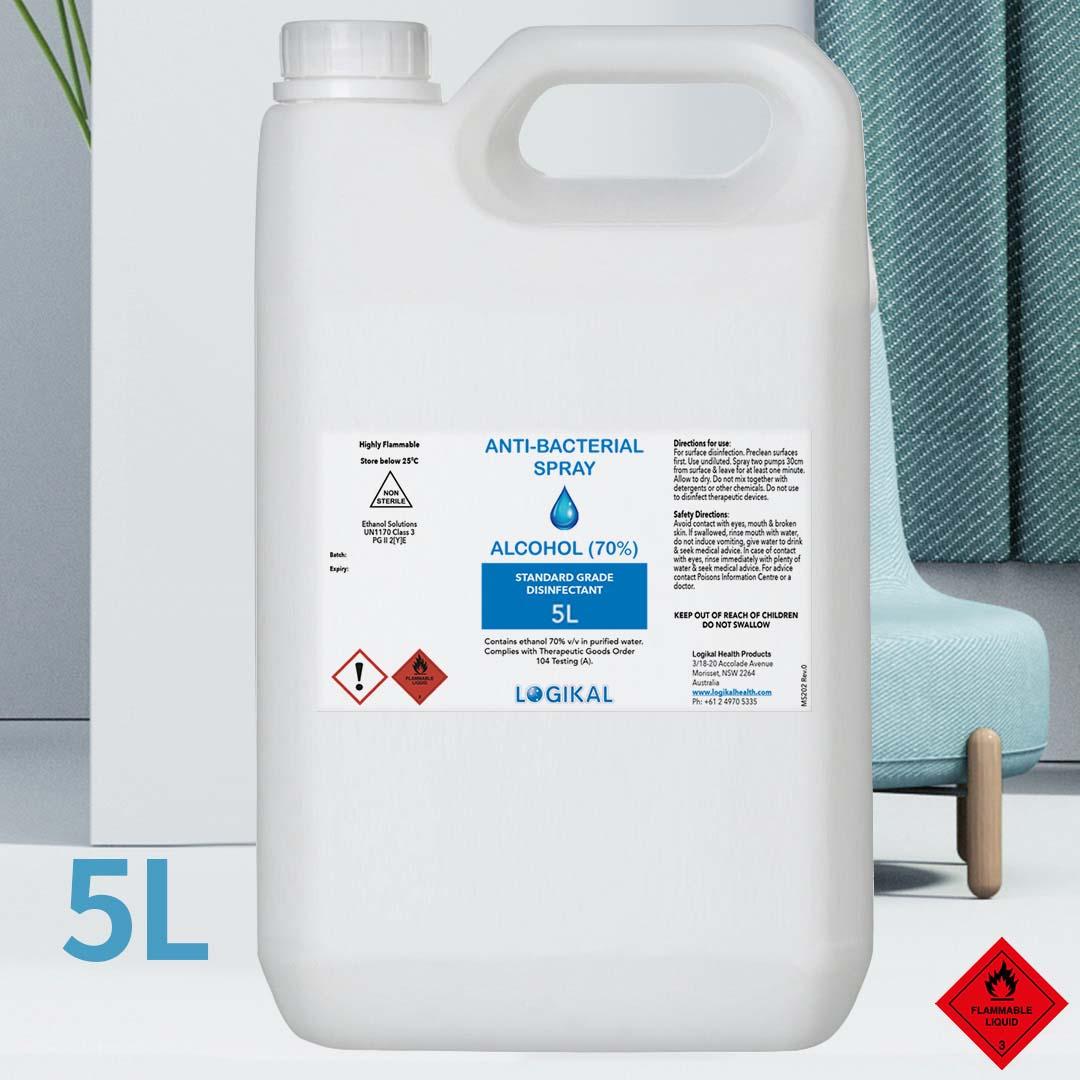 5 L And 2 X 500 Ml Standard Grade Disinfectant Anti Bacterial Alcohol Spray Bottle Refill Kit