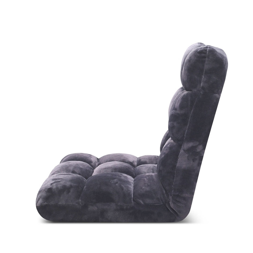Soga 4 X Floor Recliner Folding Lounge Sofa Futon Couch Folding Chair Cushion Grey