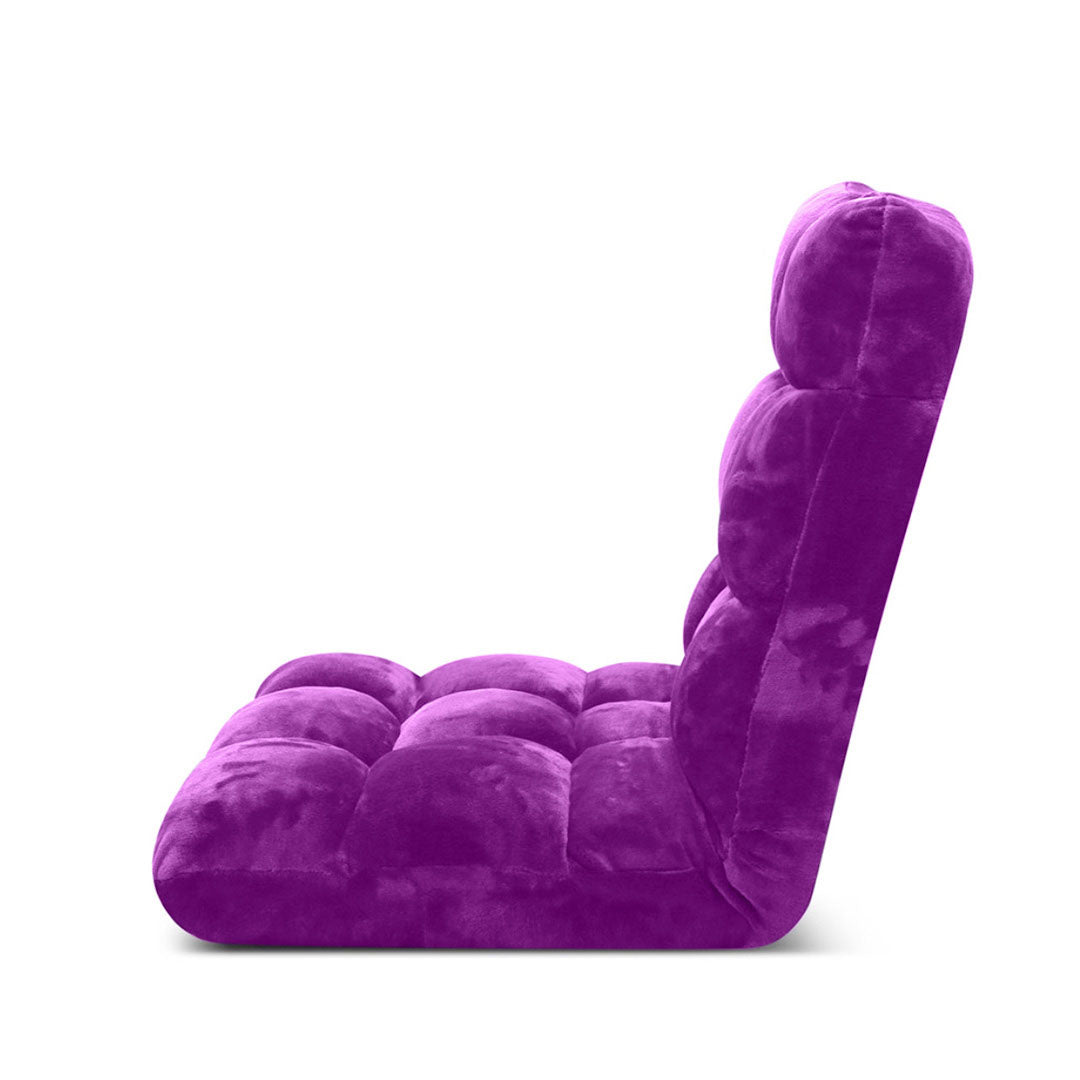 Soga 2 X Floor Recliner Folding Lounge Sofa Futon Couch Folding Chair Cushion Purple