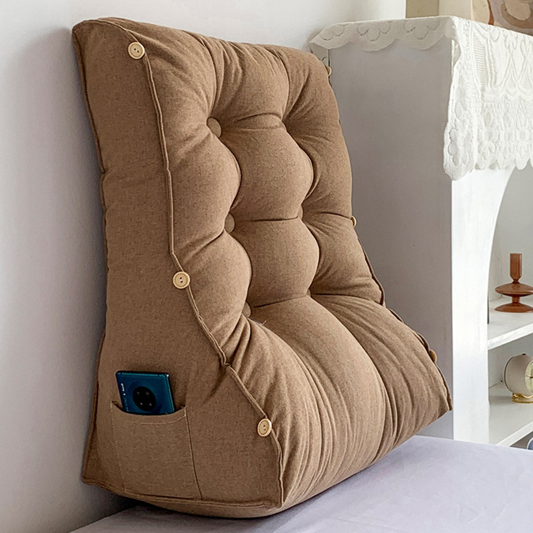 Soga 4 X 60cm Khaki Triangular Wedge Lumbar Pillow Headboard Backrest Sofa Bed Cushion Home Decor