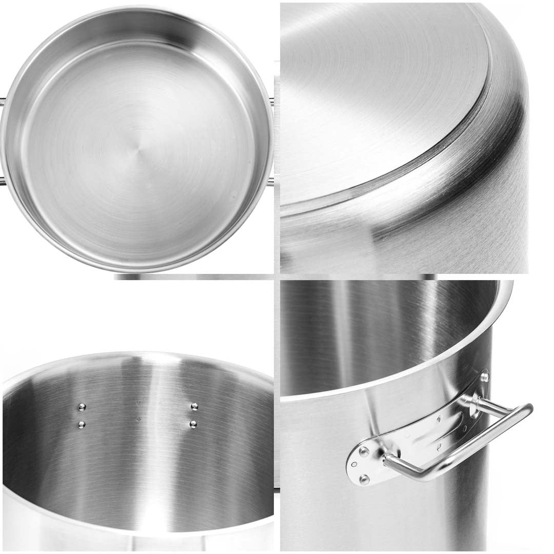 Soga Stock Pot 58 L Top Grade Thick Stainless Steel Stockpot 18/10 Without Lid