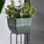 Soga 2 X 32cm Green Grey Square Resin Plant Flower Pot In Cement Pattern Planter Cachepot For Indoor Home Office