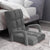 Soga Foldable Lounge Cushion Adjustable Floor Lazy Recliner Chair With Armrest Grey