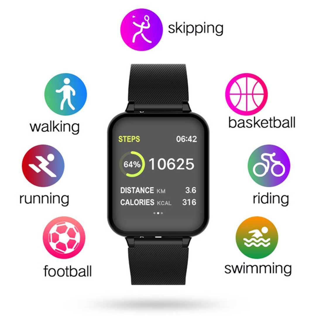 Soga Waterproof Fitness Smart Wrist Watch Heart Rate Monitor Tracker Black