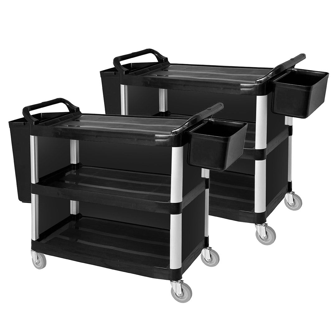 Soga 2 X 3 Tier Covered Food Trolley Food Waste Cart Storage Mechanic Kitchen With Bins