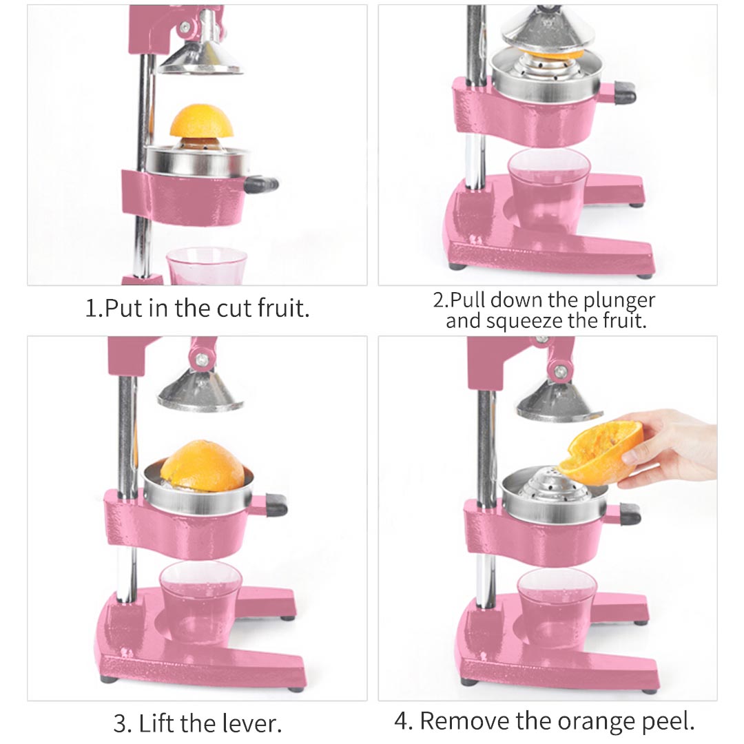 Soga 2 X Commercial Manual Juicer Hand Press Juice Extractor Squeezer Orange Citrus Pink