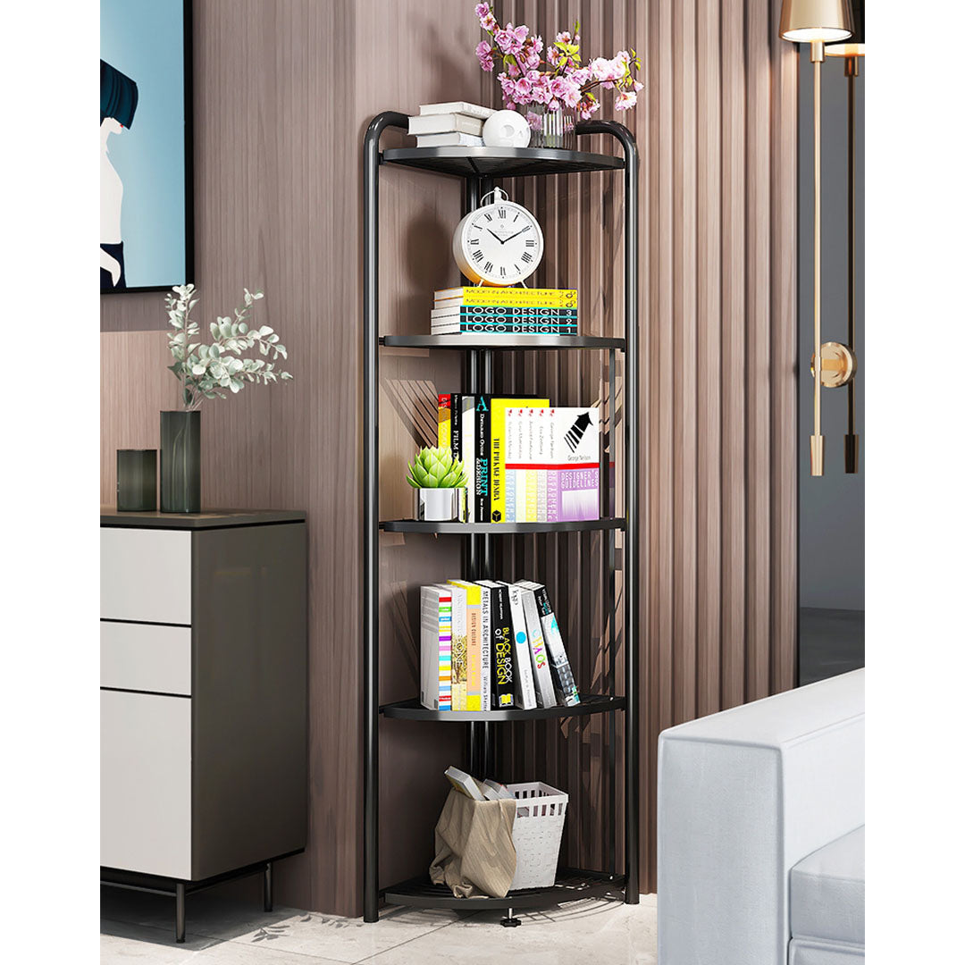 Soga 2 X 5 Tier Steel Triangular Corner Stand Multi Functional Shelves Portable Storage Organizer