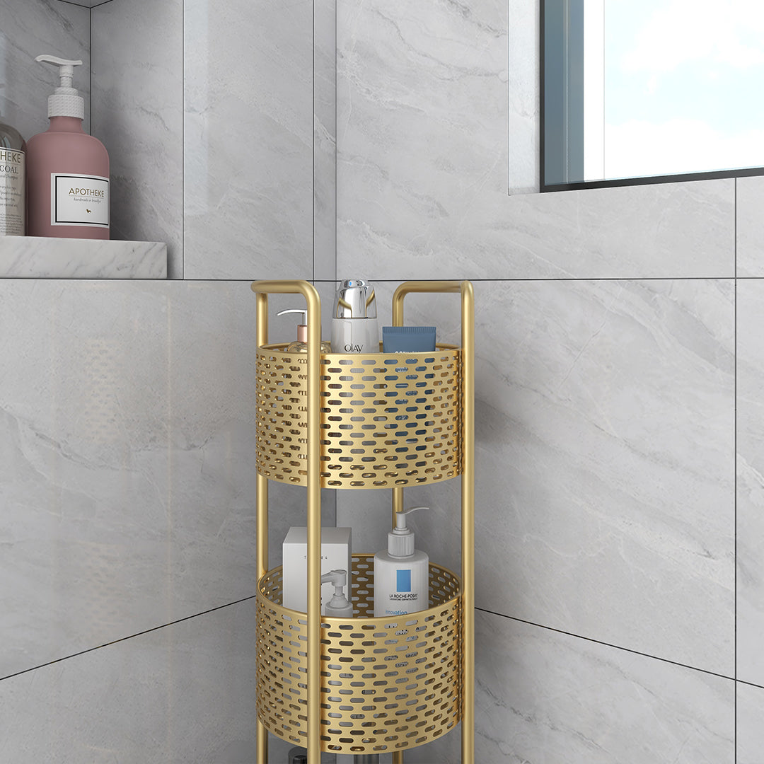 2X 3 Tier Bathroom Shelf Multifunctional Storage Display Rack Organiser with wheels