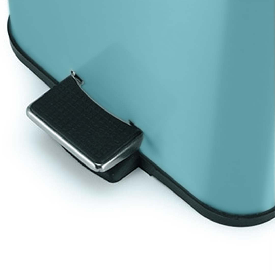 Soga Foot Pedal Stainless Steel Rubbish Recycling Garbage Waste Trash Bin Square 6 L Blue
