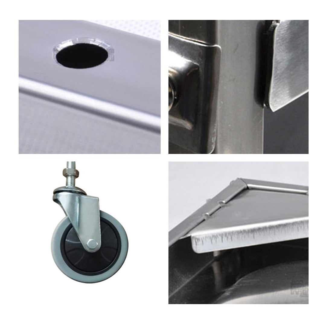 Soga 2 X 2 Tier 500x500x950 Stainless Steel Square Tube Drink Wine Food Utility Cart