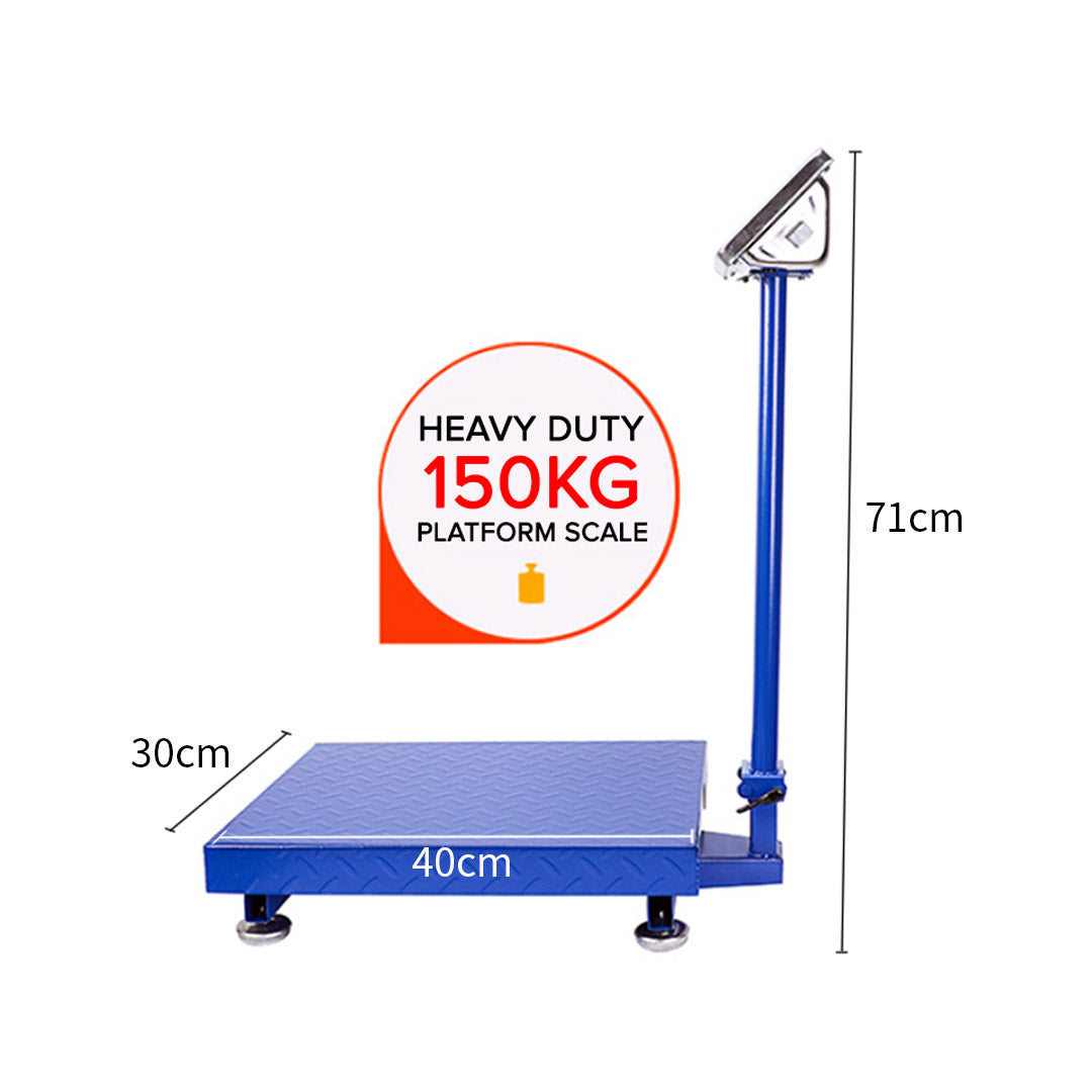 Soga 150kg Electronic Digital Platform Scale Computing Shop Postal Scale Blue