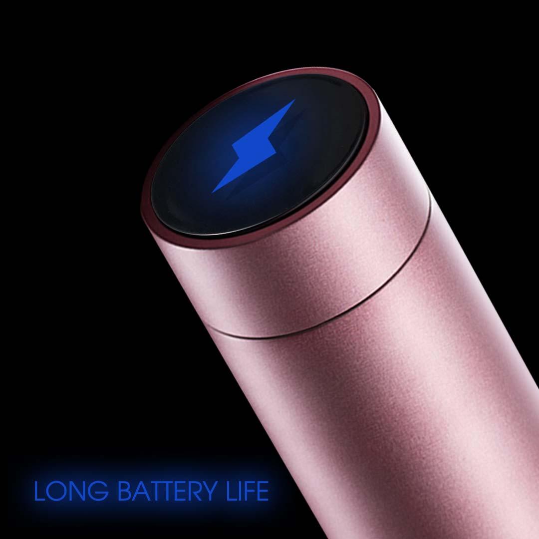 Soga 2 X 500 Ml Stainless Steel Smart Lcd Thermometer Display Bottle Vacuum Flask Thermos Rose Gold
