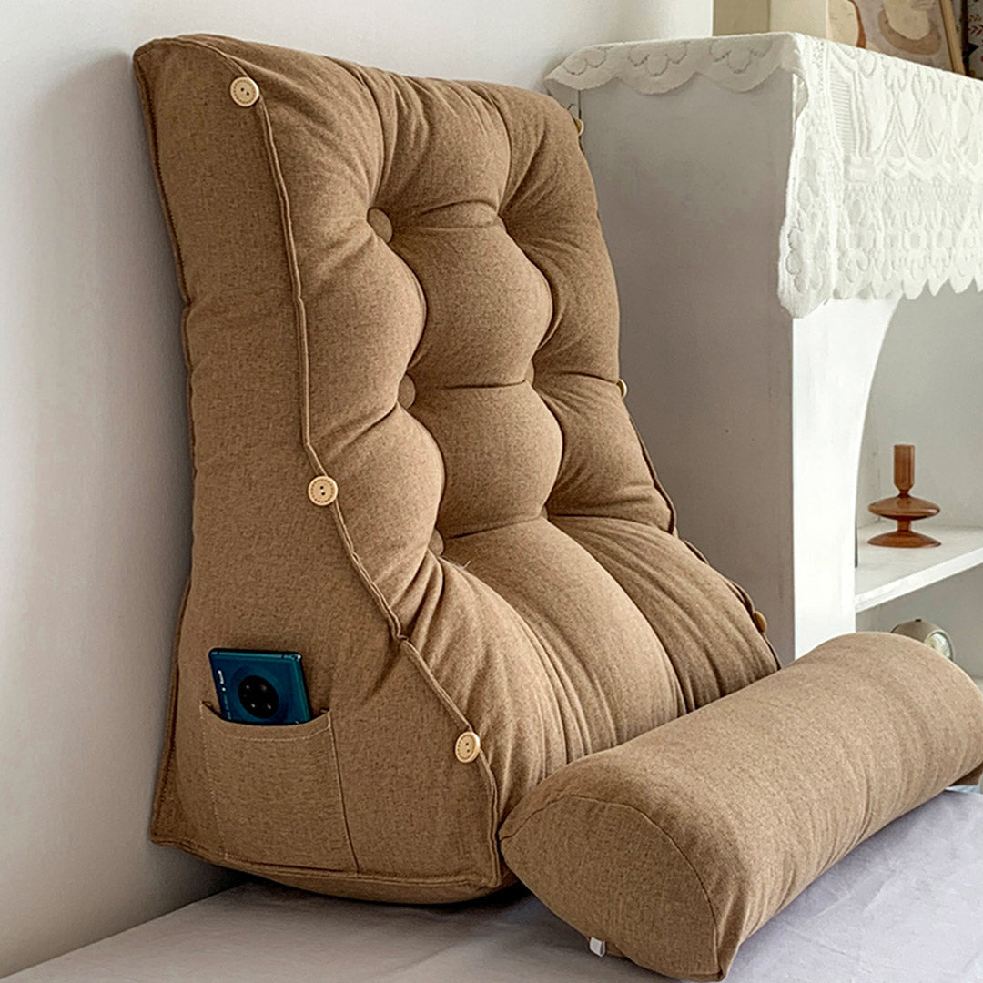 Soga 4 X 60cm Khaki Triangular Wedge Lumbar Pillow Headboard Backrest Sofa Bed Cushion Home Decor