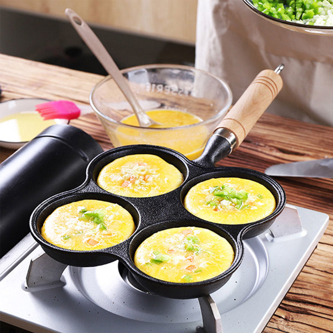 Soga 2 X 4 Mold Multi Portion Cast Iron Breakfast Fried Egg Pancake Omelet Fry Pan