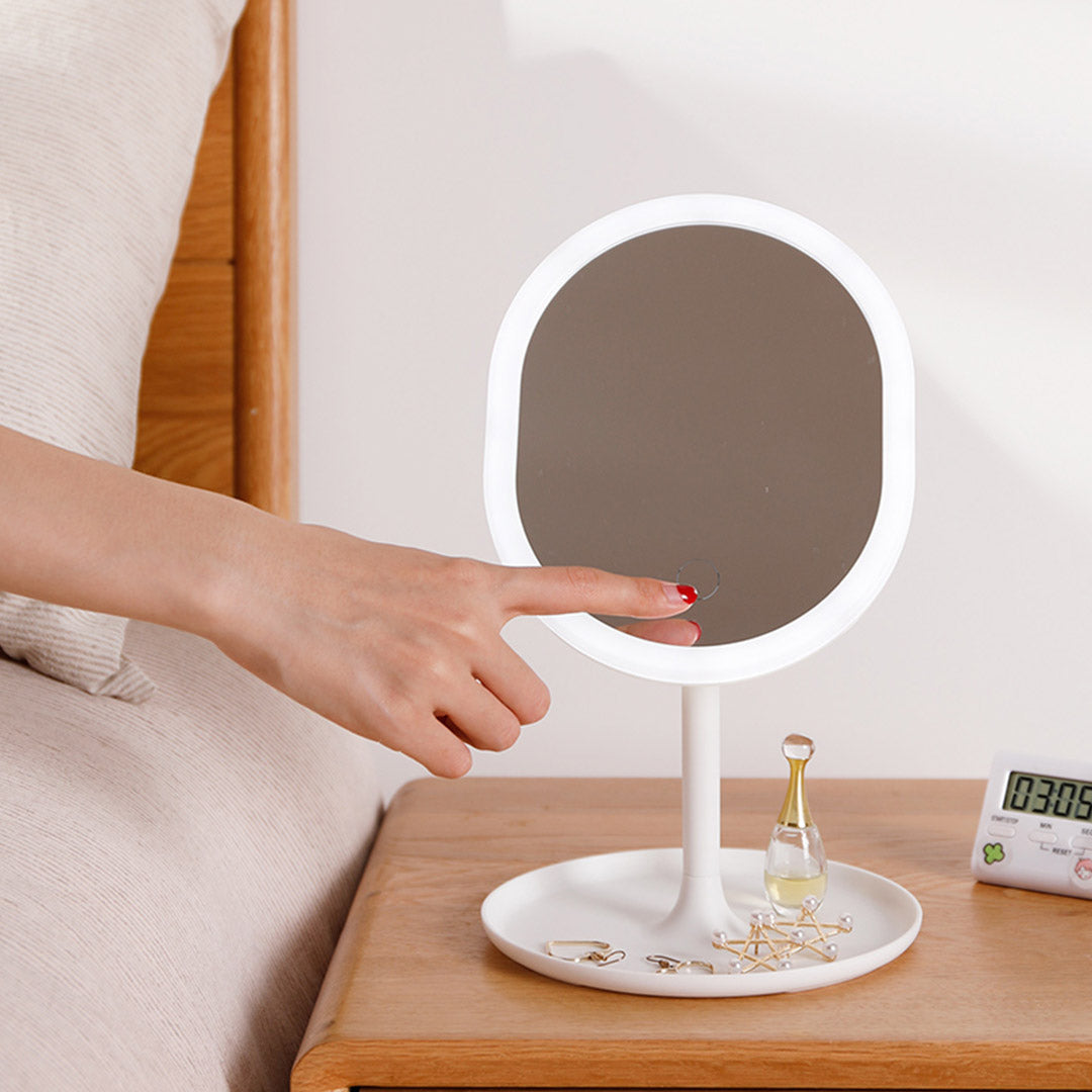 Soga 20cm White Rechargeable Led Light Makeup Mirror Tabletop Vanity Home Decor