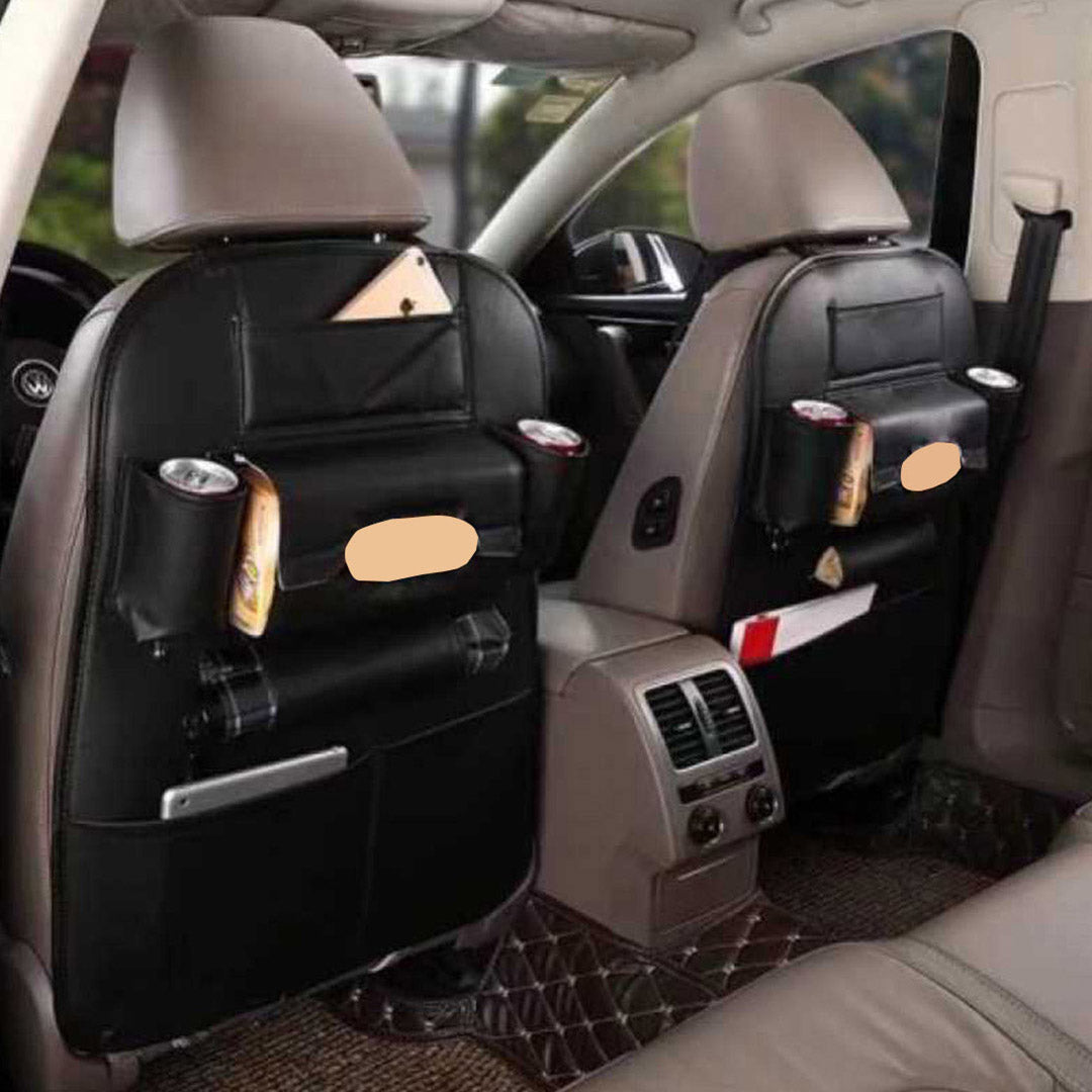 Soga 2 X Pvc Leather Car Back Seat Storage Bag Multi Pocket Organizer Backseat And I Pad Mini Holder Black